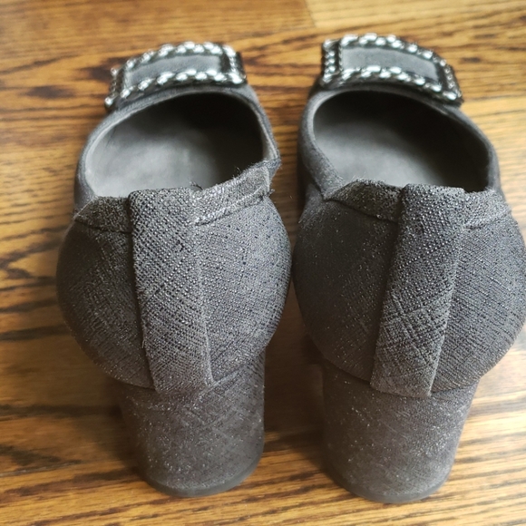 Stuart Weitzman grey cap toe block heel shoe 5.5 - Picture 2 of 4